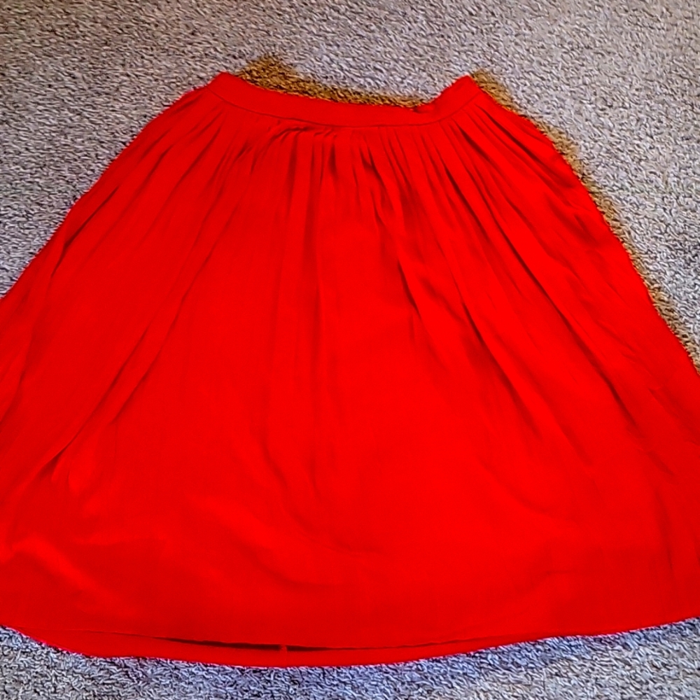 Banana Republic, Red Pleated Maxi Skirt